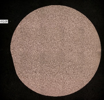 M&eacute;tallographique de la tête du mat&eacute;riau extrud&eacute;